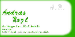 andras mozl business card