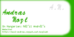 andras mozl business card